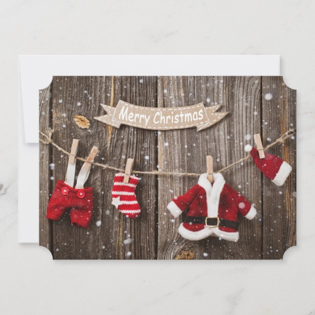 Die Wäsche des Weihnachtsmanns Feiertagskarte (Vorderseite)
