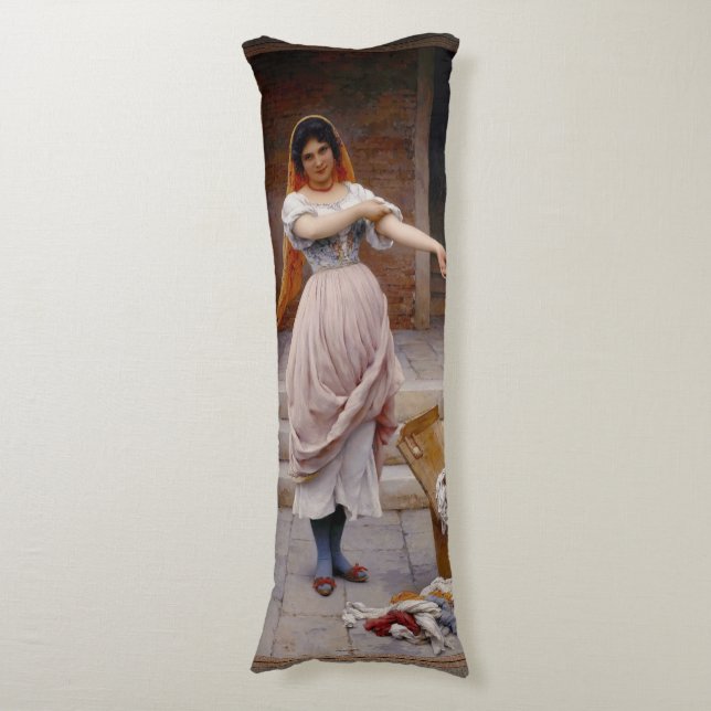 Die Wäsche von Eugen von Blaas Seitenschläferkissen (Vorderseite Vertikal)