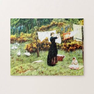 Die Wäscheleine von Helen Allingham