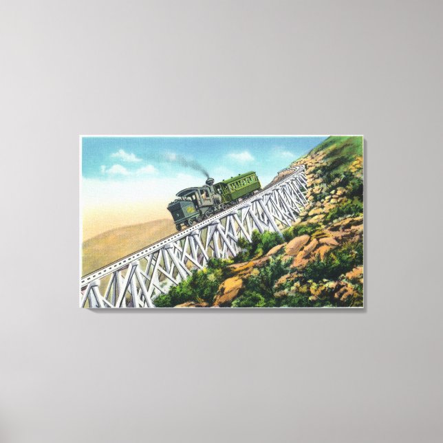 Die Washington Cog Railway, Jacob's Ladder Leinwanddruck (Vorderseite)