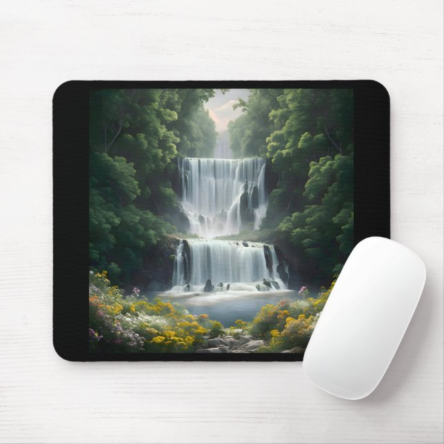 Die Wasserfall-Landschaft Mousepad (Mit Mouse)