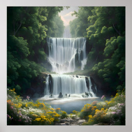 Die Wasserfall-Landschaft Poster