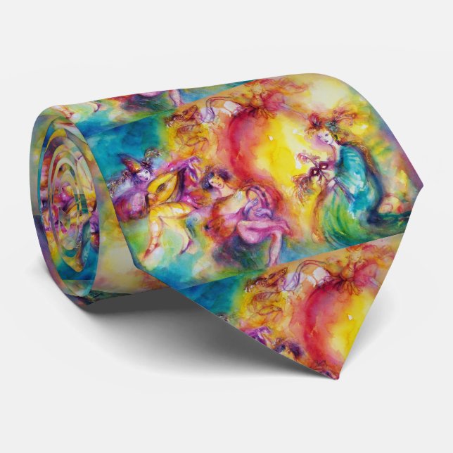 Die Wasserfarbe des Karnevals Krawatte (Gerollt)