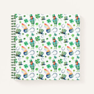 Die Wasserfarbe St. Patrick's Day Pattern Notizbuch