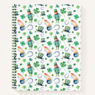 Die Wasserfarbe St. Patrick's Day Pattern Notizbuch
