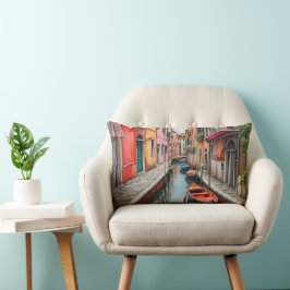 Die Wasserfarbenstraße in Venedig Lendenkissen