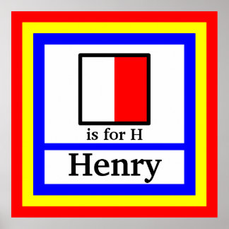 Die Wasserflagge ist für H und den Namen Ihres Kin Poster