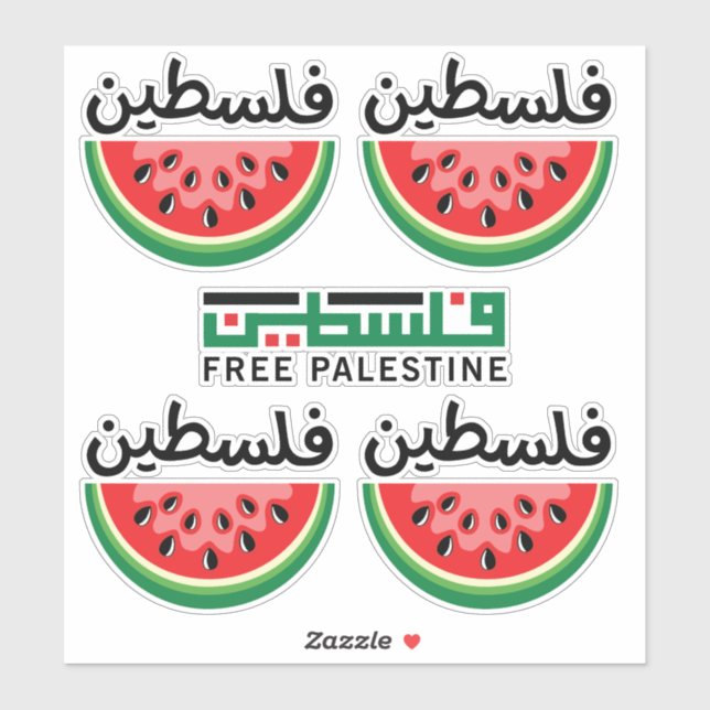 Die Wassermelone Palästina ist kostenlos Aufkleber (Blatt)