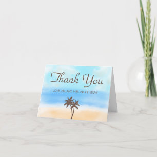 Die Watercolor Beach Wedding Kollektion Dankeskarte