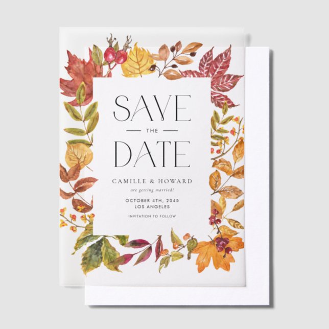 Die Waterfarbe lässt Rahmen Save the Date fallen (Versetzt)