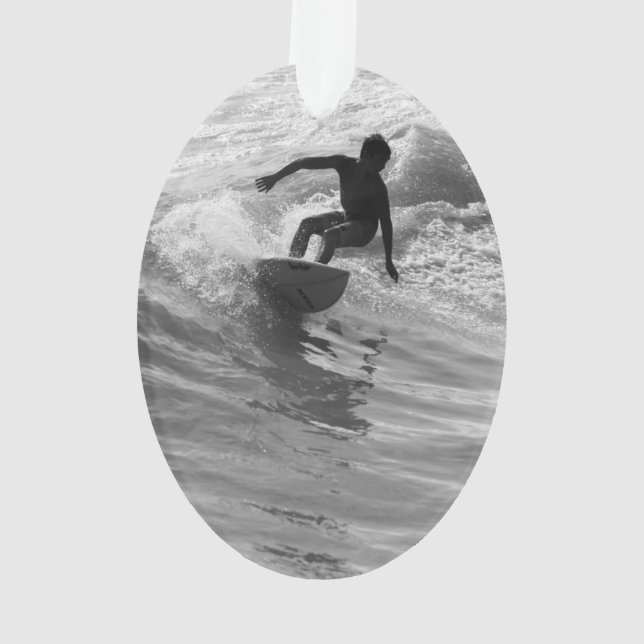 Die Wave Graustufen reiten Ornament (Rückseite)