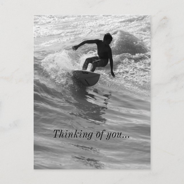 Die Wave Grayscale Denken Sie an Ihre Postkarte (Vorderseite)