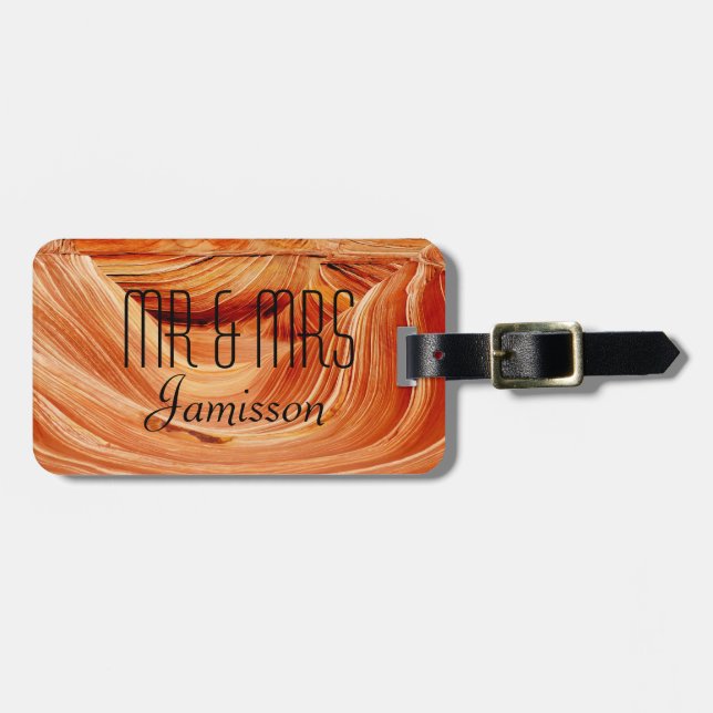 Die Wave Southwest Abstrakte Personalisierte Namen Gepäckanhänger (Vorderseite horizontal)