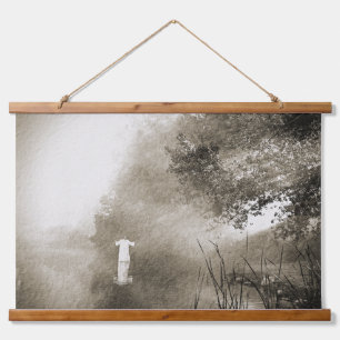 DIE WAY Wood Topped Wall Tapestry Wandteppich Mit Holzrahmen