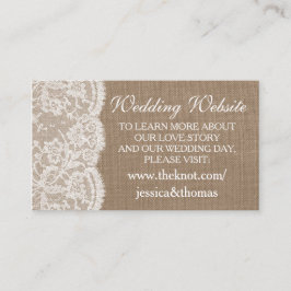 Die Webkarten der Burlap & Lace Wedding Collection Begleitkarte