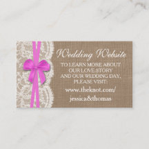 Die Website der rustikalen rosa Bow Wedding Collec