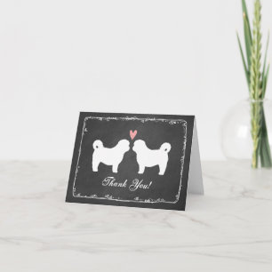 Die Wedding HundeSilhouetten Shih Tzu danken Ihnen Dankeskarte