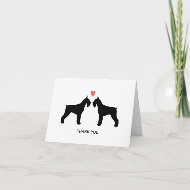 Die Wedding Riesenschnauzer danken Ihnen Dankeskarte (Vorderseite)