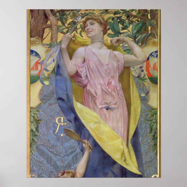 Die weibliche Toilette (Panel) Poster (Vorne)