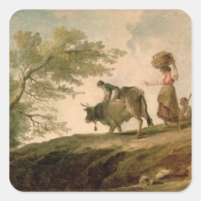 Die Weide Quadratischer Aufkleber (Vorderseite)