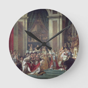 Die Weihe des Kaisers Napoleon Runde Wanduhr