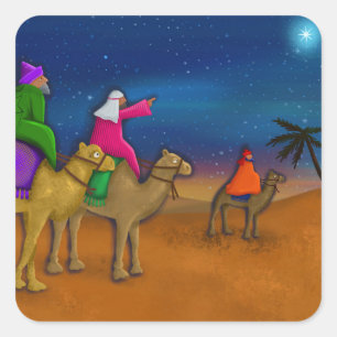 Die weihnachtlichen Männer Quadratischer Aufkleber