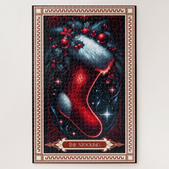 Die Weihnachts-Strumpf-Tarot-Karte (Vertikal)