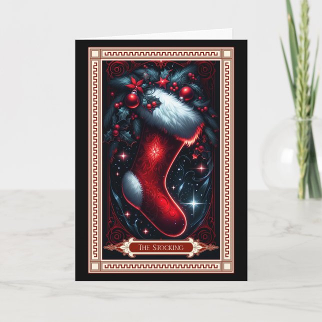 Die Weihnachts-Strumpf-Tarot-Karte Karte (Vorderseite)