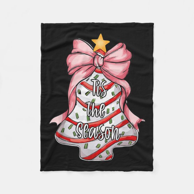 Die Weihnachtsbaumkuchen Debbie Pink Co Fleecedecke (Vorderseite)