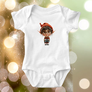 Die Weihnachtself-Babykleidung der Mädchen anhören Baby Strampler