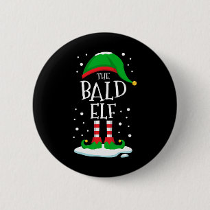 Die Weihnachtsfamilie Bald Elf passt zur Xmas-Grup Button