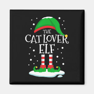 Die Weihnachtsfamilie Cat Lover Elf passt zu Weihn Magnet