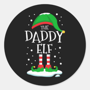 Die Weihnachtsfamilie Daddy Elf, die dem Weihnacht Runder Aufkleber