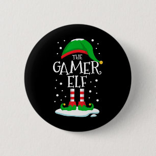 Die Weihnachtsfamilie der Gamer Elf passt auf das Button