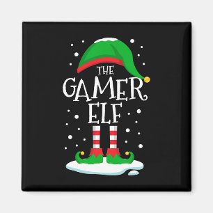 Die Weihnachtsfamilie der Gamer Elf passt auf das  Magnet