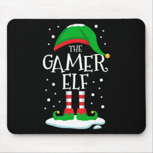 Die Weihnachtsfamilie der Gamer Elf passt auf das Mousepad