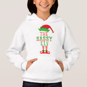 Die Weihnachtsfamilie des Sassy Elf passt Pajama Hoodie