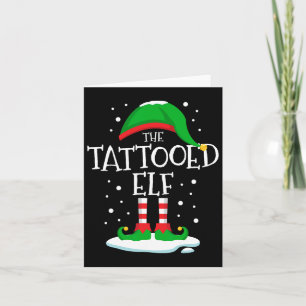 Die Weihnachtsfamilie des Tattooed Elf, die zu Wei Karte