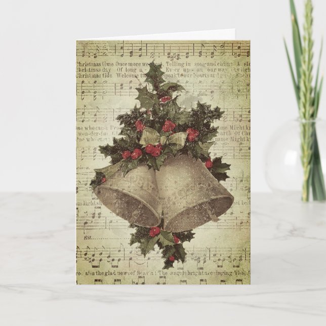 Die Weihnachtsglocken läuten Feiertagskarte (Vorderseite)