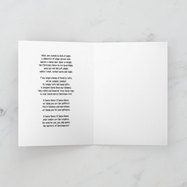 Die Weihnachtsgoose Karte (Innenseite)