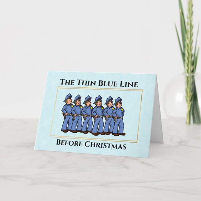Die Weihnachtskarte der Thin Blue Line-Polizisten Karte (Vorderseite)