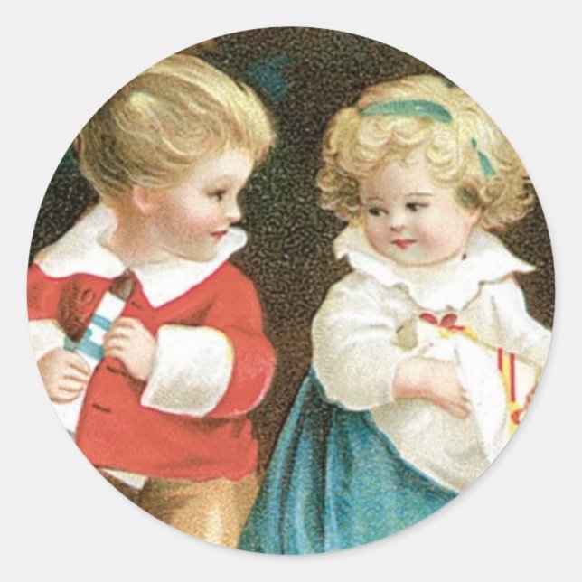 Die Weihnachtskinder Runder Aufkleber (Vorderseite)