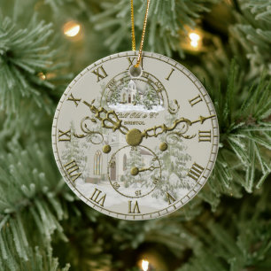 Die Weihnachtskirchenzeitsicht Keramik Ornament