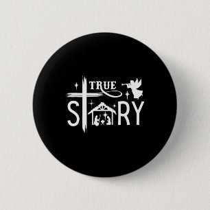 Die Weihnachtskrippe Jesus Christlichen Menschen Button