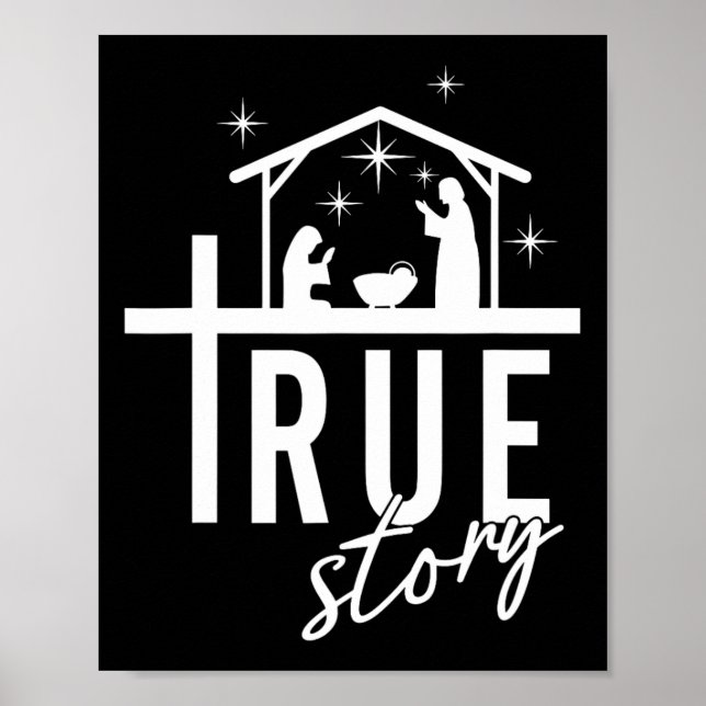 Die Weihnachtskrippe Jesus Christlichen Menschen Poster (Vorne)