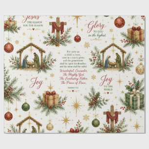 Die Weihnachtsnativität   In Erinnerung an die Geb Geschenkpapier