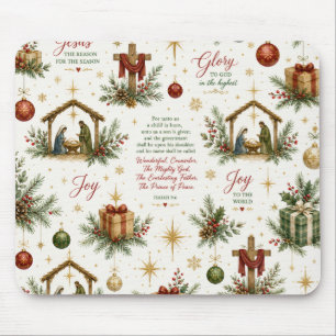 Die Weihnachtsnativität   In Erinnerung an die Geb Mousepad