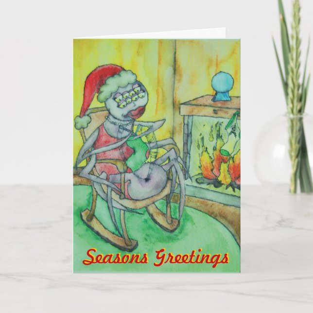 Die Weihnachtsspinne Feiertagskarte (Vorderseite)