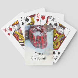 Die Weihnachtstasche im Schnee Spielkarten