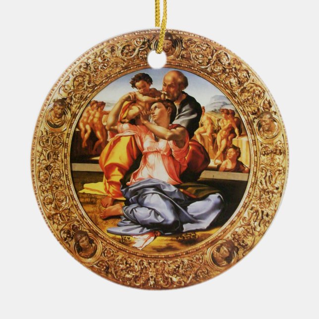 Die Weihnachtsvorlage der Heiligen Familie Keramikornament (Vorne)